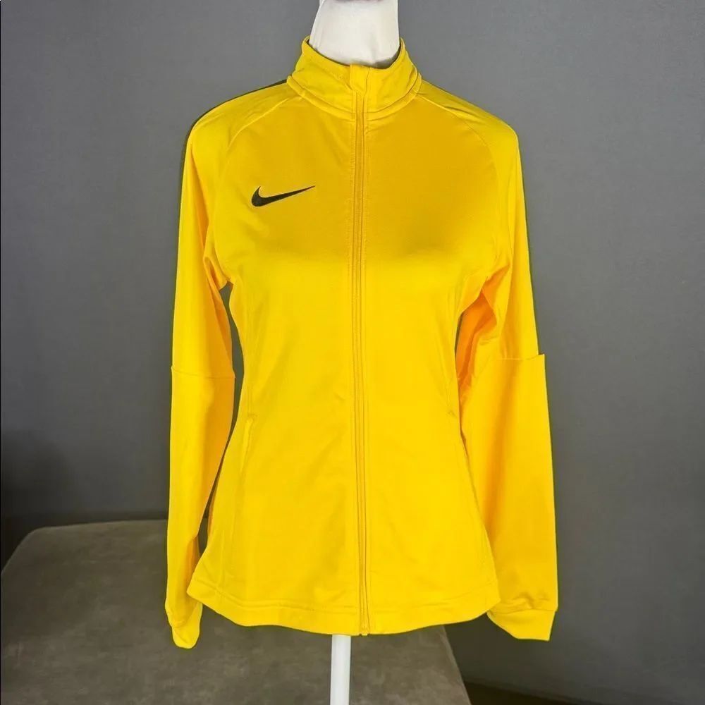 Nike Women’s Dri-Fit Training Sport Jacket Full Zip Yellow Zip Pockets Large NWT